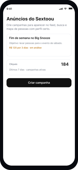 Mockup oficial do módulo Ads e Growth Sextoou